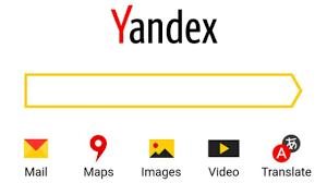The homepage of Yandex search engine 