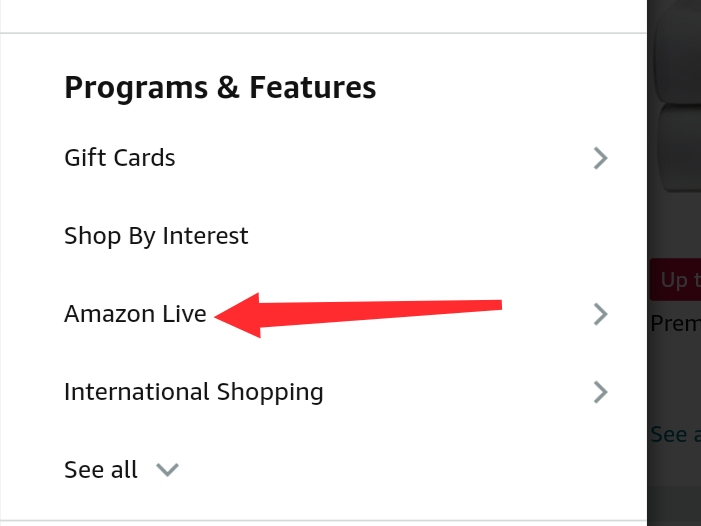 How to find amazon storefront through Amazon live