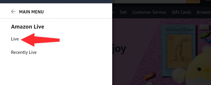How to find amazon storefront through Amazon live