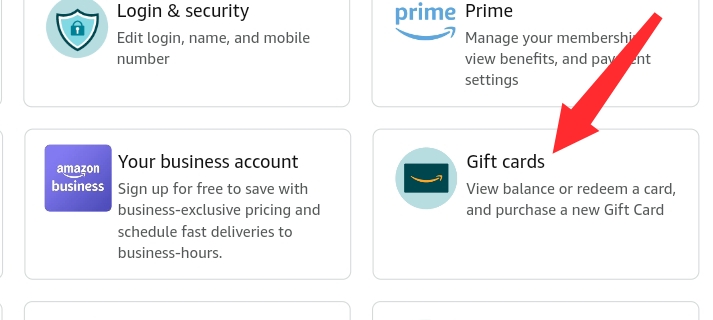 Screenshot of how to use Amazon gift card on amazon 